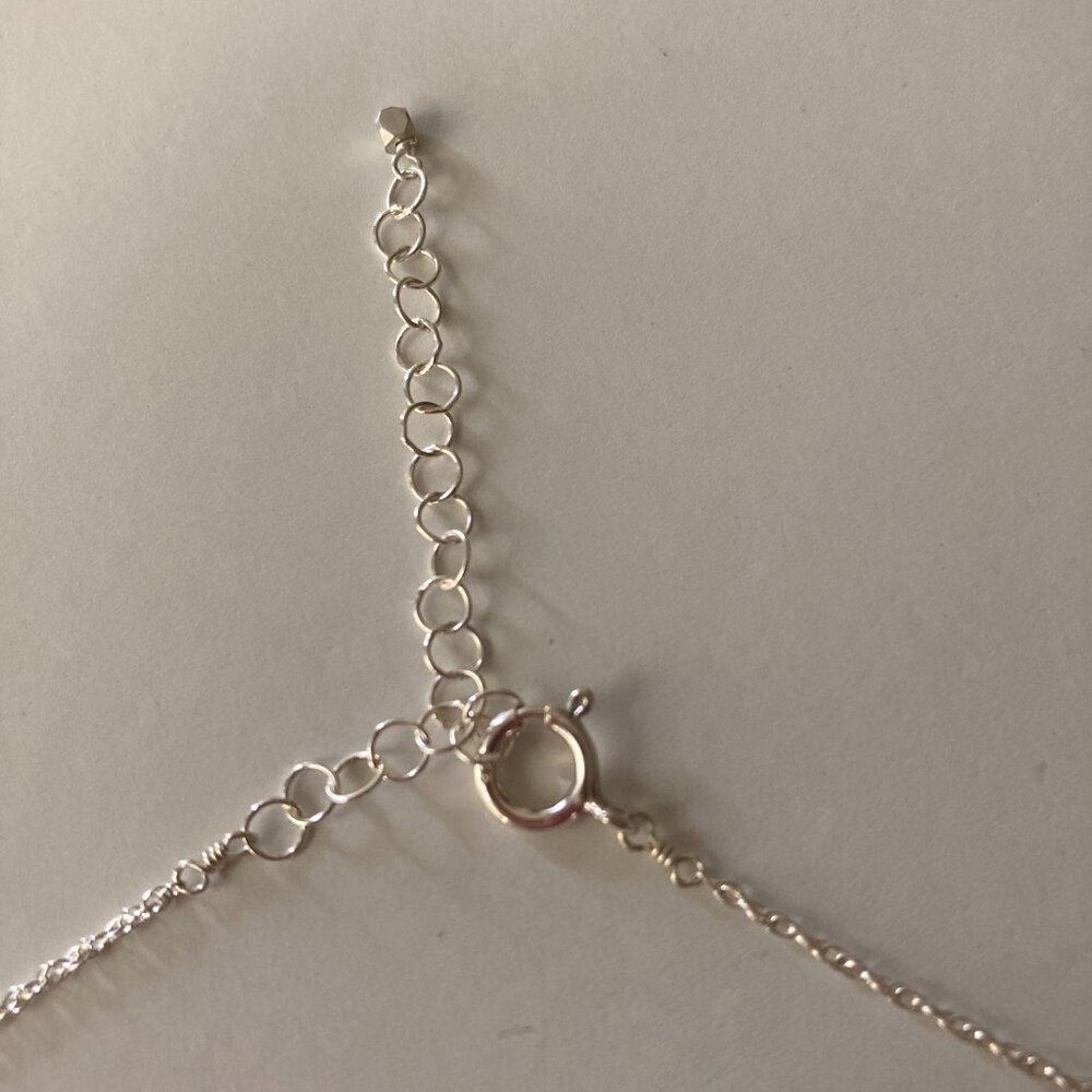 Sterling Silver Larimar and Pearl Choker Necklace - Picture 5 of 5